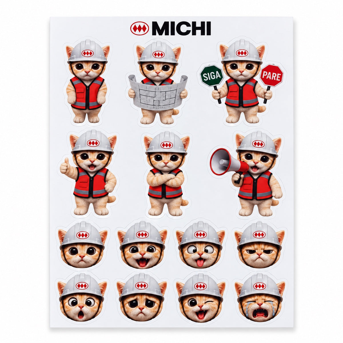SET DE STICKERS MICHI METRO DE SANTIAGO