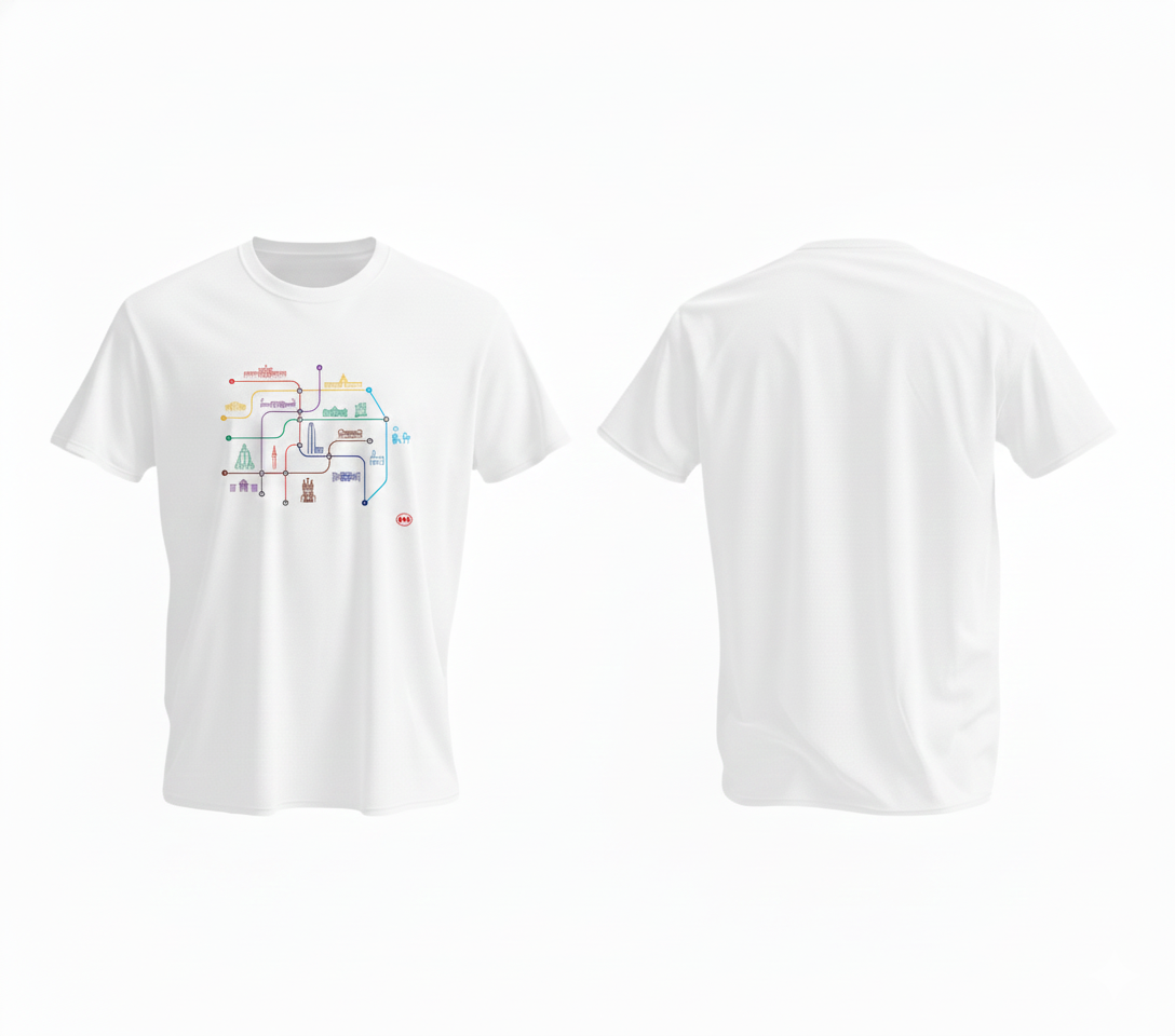 Polera Blanca Crew Línea Red